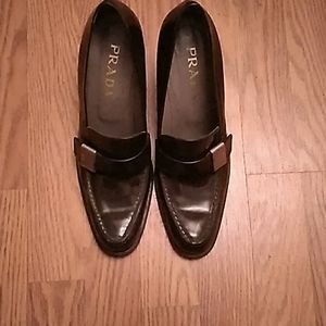 Authentic Prada Heel Loafers Shoes